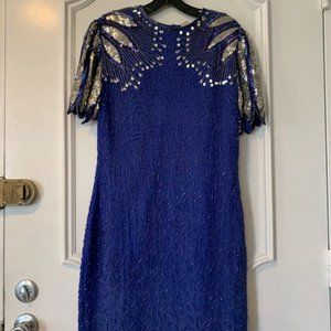 Vintage 1980s Lawrence Kazar Beaded Dress